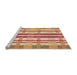 Sideview of Machine Washable Transitional Orange Rug, wshpat576org