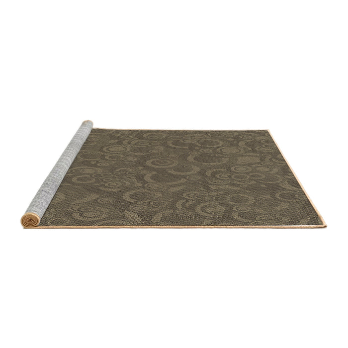 Sideview of Machine Washable Transitional Coffee Brown Rug, wshpat577brn