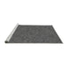 Sideview of Machine Washable Transitional Gray Rug, wshpat577gry