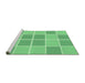 Sideview of Machine Washable Transitional Jade Green Rug, wshpat578grn