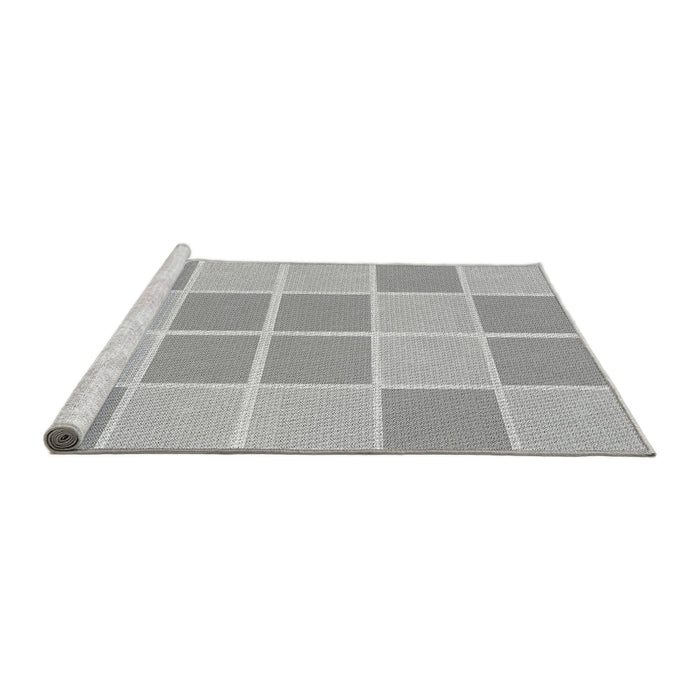 Sideview of Machine Washable Transitional Platinum Silver Gray Rug, wshpat578gry
