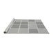 Sideview of Machine Washable Transitional Platinum Silver Gray Rug, wshpat578gry