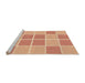 Sideview of Machine Washable Transitional Bright Orange Rug, wshpat578org