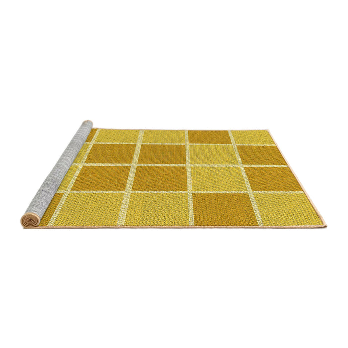 Sideview of Machine Washable Transitional Bright Gold Yellow Rug, wshpat578yw