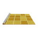 Sideview of Machine Washable Transitional Bright Gold Yellow Rug, wshpat578yw