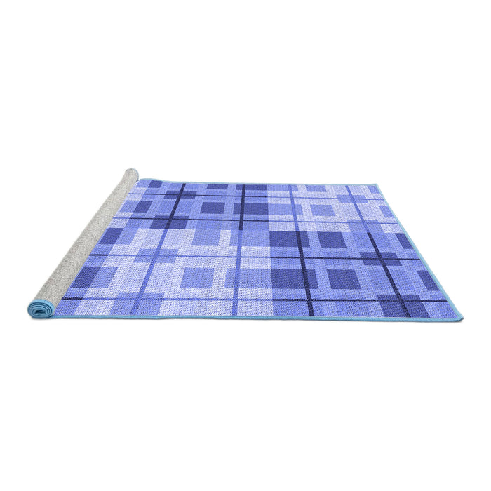 Sideview of Machine Washable Transitional Jeans Blue Rug, wshpat579blu