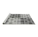 Sideview of Machine Washable Transitional Silver Gray Rug, wshpat579gry