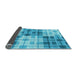 Thickness of Patterned Bright Turquoise Blue Rug, pat579lblu