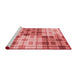 Sideview of Machine Washable Transitional Light Coral Pink Rug, wshpat579rd