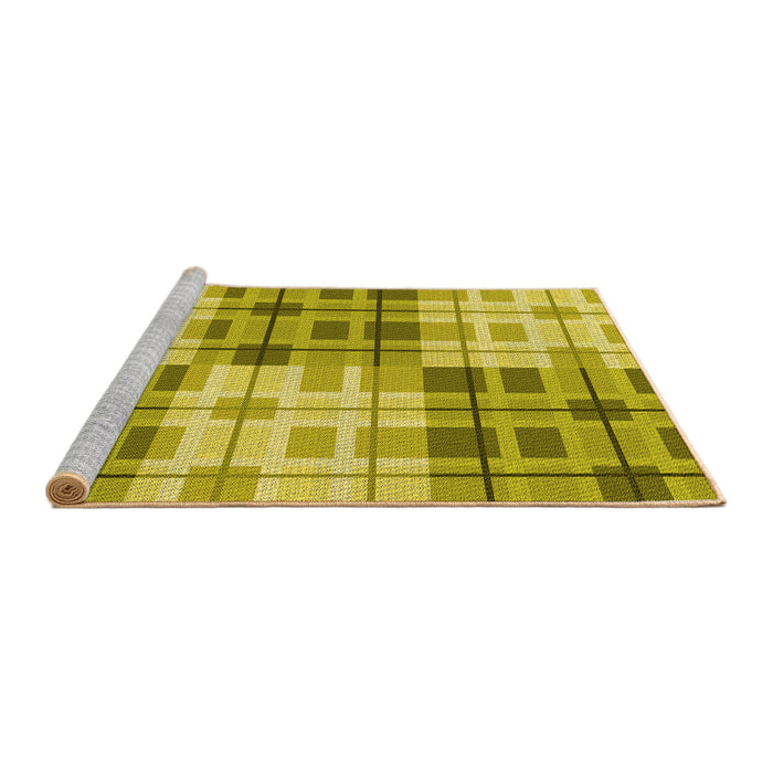 Sideview of Machine Washable Transitional Yellow Rug, wshpat579yw