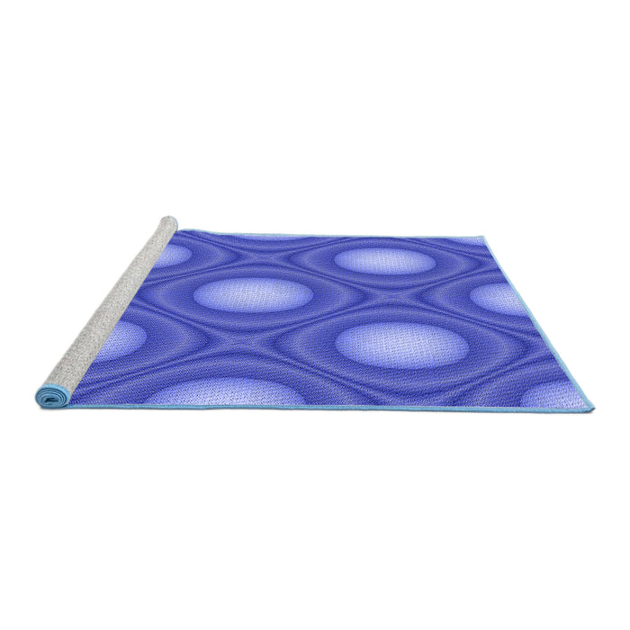 Machine Washable Transitional Sky Blue Rug in a Bedroom, wshpat58blu