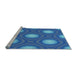Machine Washable Transitional Ocean Blue Rug in a Bedroom, wshpat58lblu