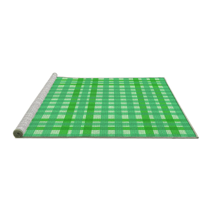 Sideview of Machine Washable Transitional Neon Green Rug, wshpat580grn