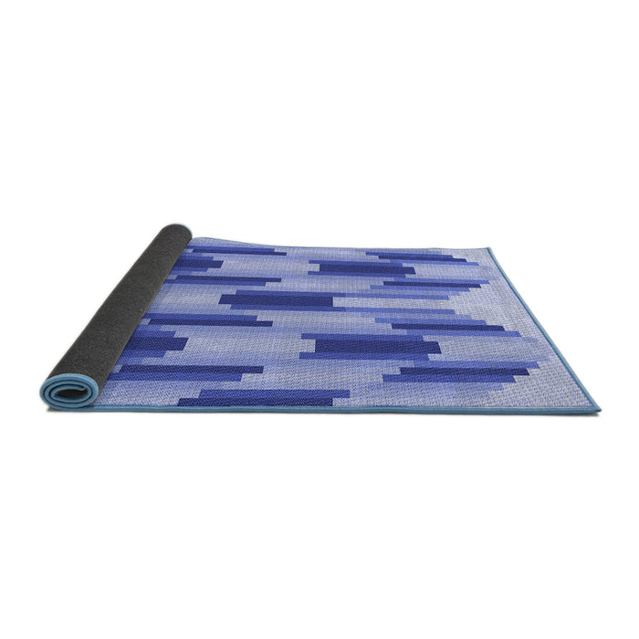 Thickness of Patterned Blue Rug, pat581blu
