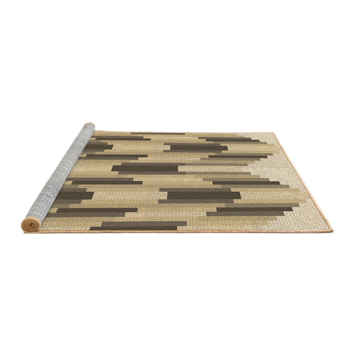 Sideview of Machine Washable Transitional Brown Rug, wshpat581brn