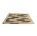 Sideview of Machine Washable Transitional Brown Rug, wshpat581brn