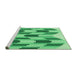 Sideview of Machine Washable Transitional Jade Green Rug, wshpat581grn