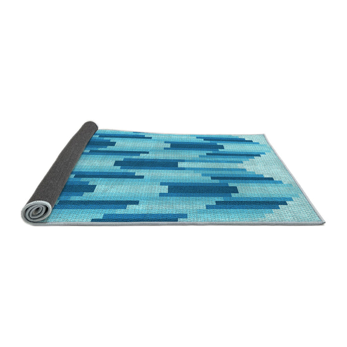 Thickness of Patterned Neon Blue Rug, pat581lblu