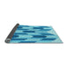 Thickness of Patterned Neon Blue Rug, pat581lblu