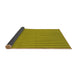 Thickness of Patterned Dark Yellow Green Rug, pat582yw