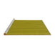 Sideview of Machine Washable Transitional Dark Yellow Green Rug, wshpat582yw