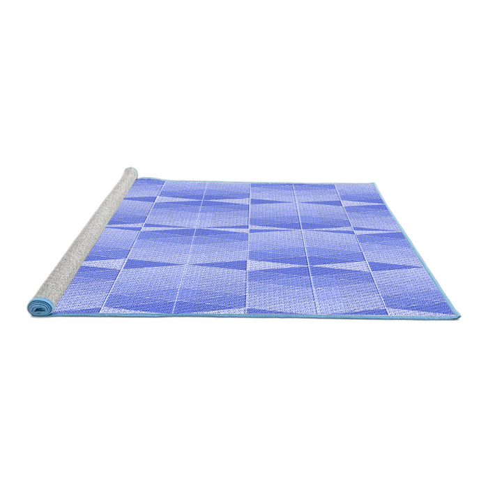 Sideview of Machine Washable Transitional Light Slate Blue Rug, wshpat583blu