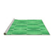 Sideview of Machine Washable Transitional Lime Mint Green Rug, wshpat583grn