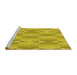 Sideview of Machine Washable Transitional Yellow Rug, wshpat583yw