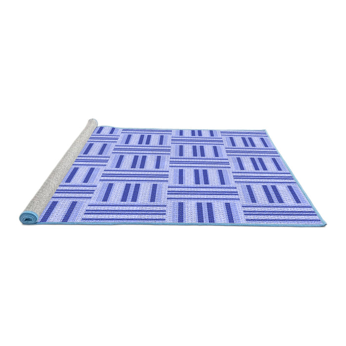 Sideview of Machine Washable Transitional Royal Blue Rug, wshpat585blu