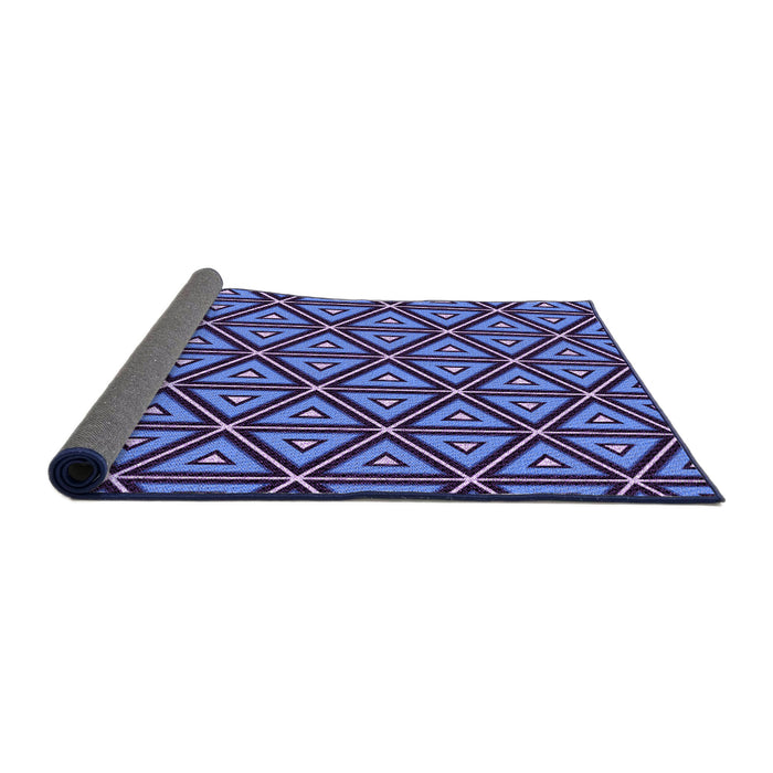 Thickness of Patterned Sky Blue Rug, pat586pur