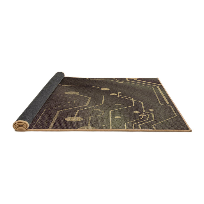 Thickness of Patterned Burgundy Brown Rug, pat587brn