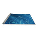 Sideview of Machine Washable Transitional Blueberry Blue Rug, wshpat587lblu