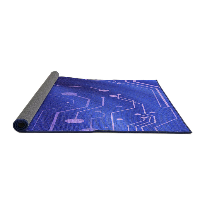 Thickness of Patterned Blue Rug, pat587pur
