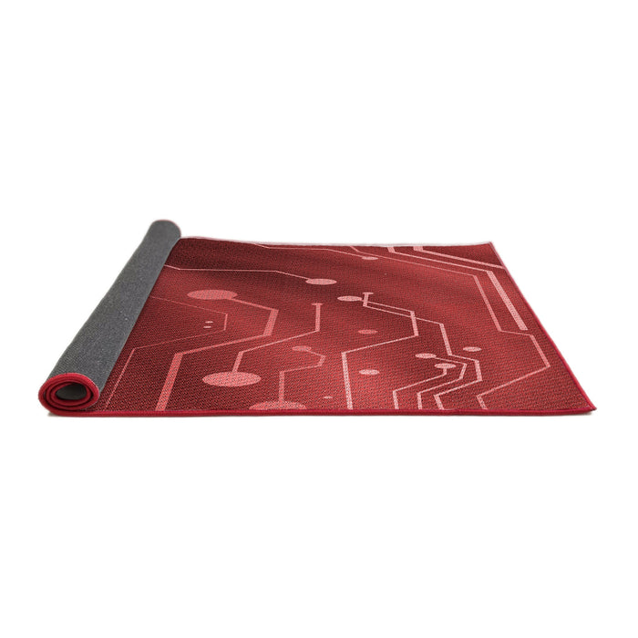 Thickness of Patterned Red Rug, pat587rd