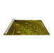 Sideview of Machine Washable Transitional Dark Yellow Green Rug, wshpat587yw