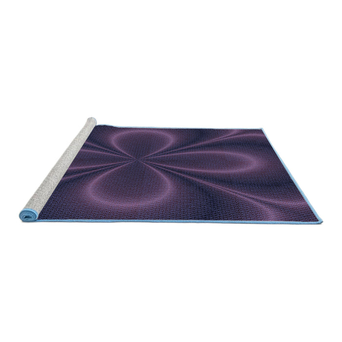 Machine Washable Transitional Purple Rug in a Bedroom, wshpat59blu