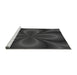 Sideview of Machine Washable Transitional Charcoal Black Rug, wshpat59gry