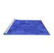 Sideview of Machine Washable Transitional Blue Rug, wshpat590blu