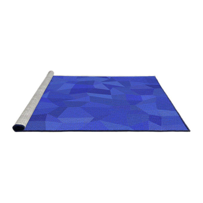 Sideview of Machine Washable Transitional Blue Rug, wshpat590pur