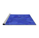 Sideview of Machine Washable Transitional Blue Rug, wshpat590pur