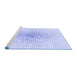 Sideview of Machine Washable Transitional Lavender Blue Rug, wshpat591blu