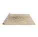 Sideview of Machine Washable Transitional Moccasin Beige Rug, wshpat591brn