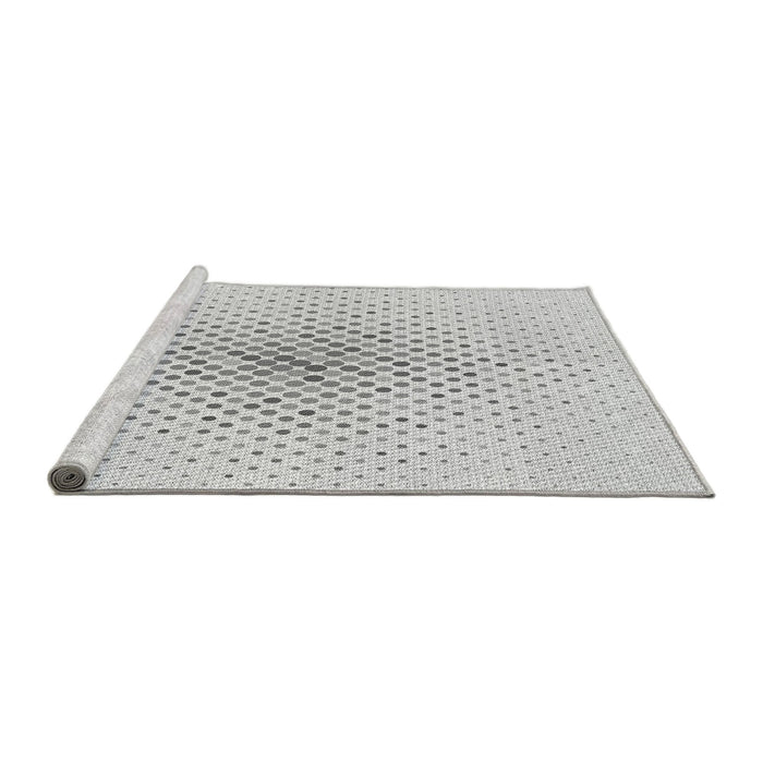 Sideview of Machine Washable Transitional Platinum Gray Rug, wshpat591gry
