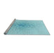 Sideview of Machine Washable Transitional Diamond Blue Rug, wshpat591lblu