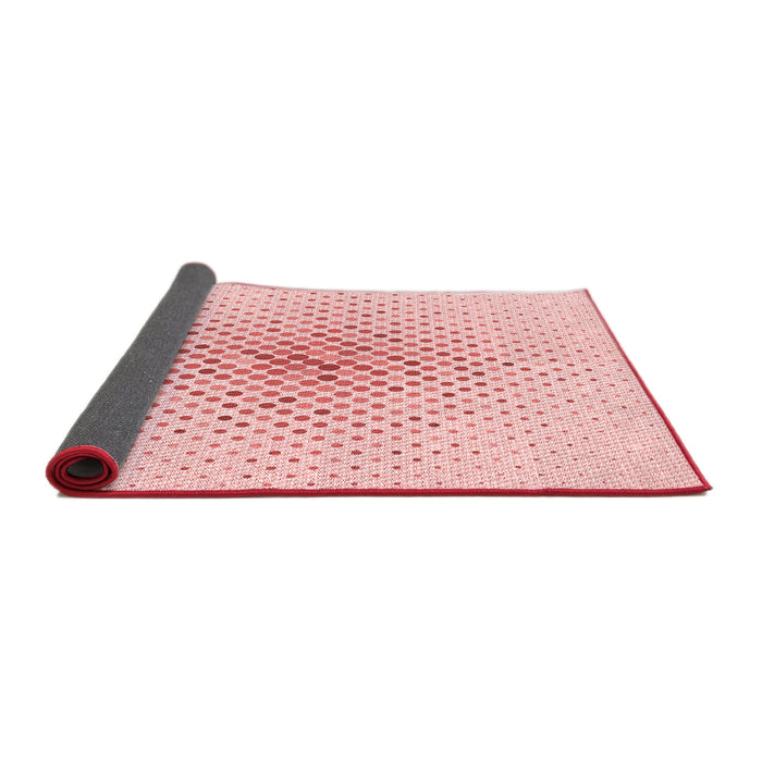 Thickness of Patterned Pastel Red Pink Rug, pat591rd