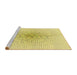 Sideview of Machine Washable Transitional Sun Yellow Rug, wshpat591yw