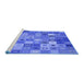 Sideview of Machine Washable Transitional Sky Blue Rug, wshpat592blu