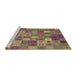 Sideview of Machine Washable Transitional Brass Green Rug, wshpat592brn