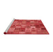 Sideview of Machine Washable Transitional Red Rug, wshpat592rd