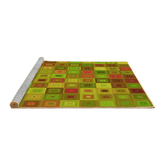 Sideview of Machine Washable Transitional Pistachio Green Rug, wshpat592yw